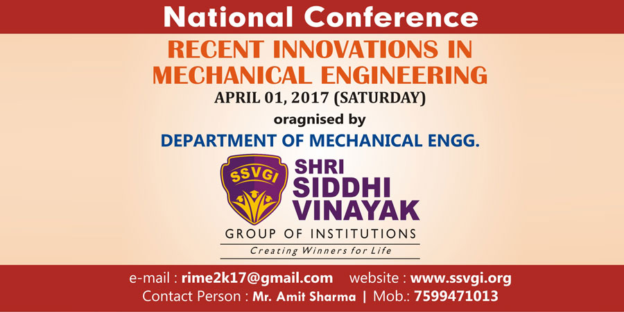 National Conference On Recent Innovations In Mechanical Engineering National Conference On Recent Innovations In Mechanical Engineering